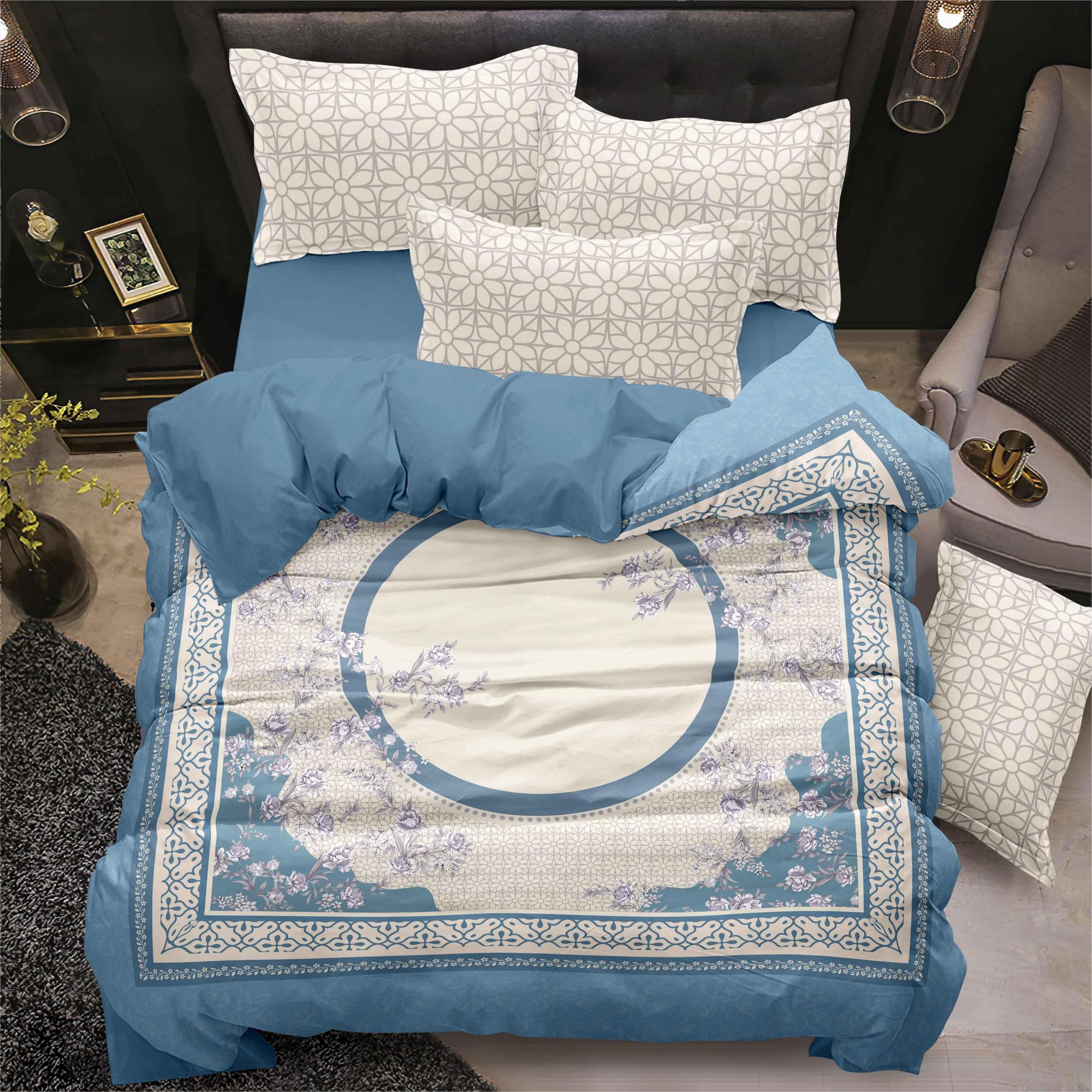 Bulaklak digital printed bed sheet set maginhawang disenyo