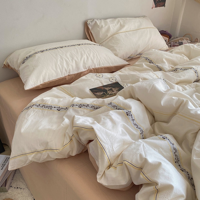 Pure cotton bed sheet Itakda ang malambot na komportableng kama