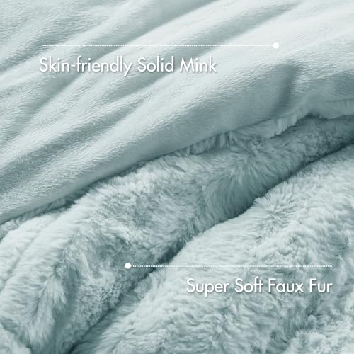 Faux Fur Duvet Cover Set, Ultra-Soft Plush Bedding Set na may Ribbed Texture, Cozy Luxury Comforter Cover Set